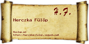 Herczka Fülöp névjegykártya